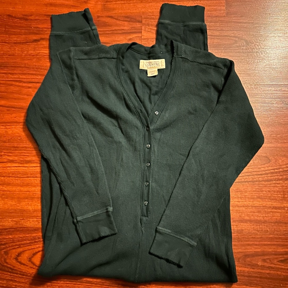 VTG RARE HTF 80s Victoria's Secret Country Thermal Henley PJS COTTAGECORE Sz S - Picture 7 of 16